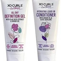 XO Curls Curl Therapy Range for Women & Men, All Day Definition Gel and Leave-in Conditioner Combo for frizz-free, soft natural curls-picture-53