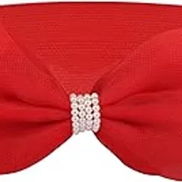 herons Fabric Elastic Waist Belt for Women Dresses Bow Design Stretchy Wide Belt for Ladies Saree - Free Size (LD168-BAED) image 1