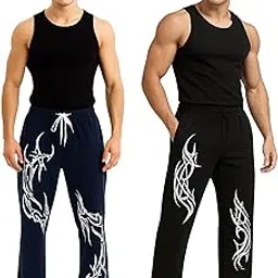hairan Men's Fashionable Trackpants for The Gym Men's Sweatpants with Prints, Joggers, and Trackpants (Pack of 2)-picture-15