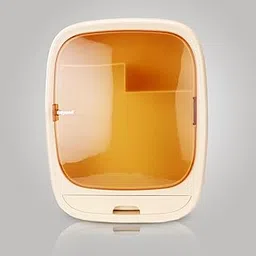 Nayasa Plastic Oval Bath Cabinet | 2 Story Storage Cabinet with Drawer | Semi Transparent Magnet Closer Door | Bathroom Storage Utility | 27cm x 11 cm x 36.5 cm | Cream-picture-26