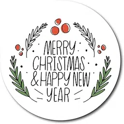 woopme®Beautiful 40 PCs Merry Christmas and Happy New Year Round Stickers for Small Business Gift Packing Kids Party Theme Based Labels.-picture-39