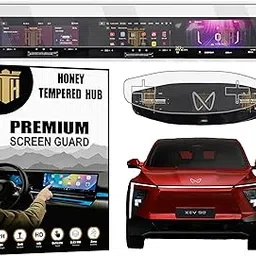 HONEY TEMPERED HUB Glossy Screen Guard Combo For NEW MAHINDRA XEV 9E 2025 / FULL TOUCHSCREEN INFOTAINMENT + STEERING GUARD/Anti Scratch / Xev9E Electric Car Display Accessories [Not Tempered Glass]-picture-65