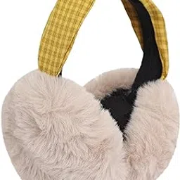 Foldable Ear Muffs for Girls & Women - Winter Ear Warmers with checkered headband - Soft & Warm Earmuffs - Winter Ear Covers-image-92