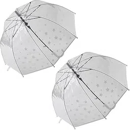 Kuber Industries Transparent Umbrella For Men & Women|Automatic Umbrella For Rain-Pack of 2 (White)-picture-16
