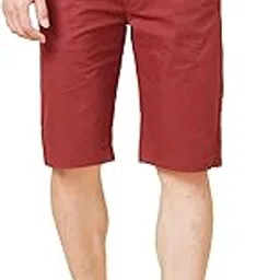 globus Men Maroon Solid Regular Fit Chino Short image 1