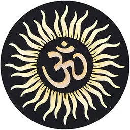 WRAPPING STUDIO 3D Wall Art Sun & Om Symbol MDF Wooden Cutout With LED Backlight Lamp Decorative Wall Hanging for Home Decor, Meditation Space, Living Room, office (15 x 15 Inch)-image-76