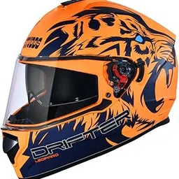 Studds Drifter Full Face Helmet Matt Orange N1, Size: L(58-60cm)-picture-16