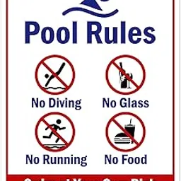Pool Rules - Swim at Your Own Risk Sign - 10"x14" - .040 Rust Free Aluminum - Made in USA - UV Protected and Weatherproof - A82-234AL-picture-53