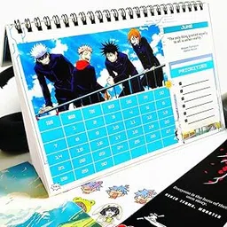 Anime 2026 Flip Table Calendar Box Set [Lightmode Version] | 1 Mini Poster | 2 Sticker Sheets | Bookmark | Message Card | Monthly Grid View | Anime Merch | Flip Desktop Calendar-image-82