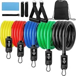 Resistance Bands, Exercise Bands with Door Anchor, Resistance Bands for Working Out, Work Out Bands with Handles for Men and Women, Resistance Training, Physical Therapy, Shape Body, Yoga, Workout Set-picture-26