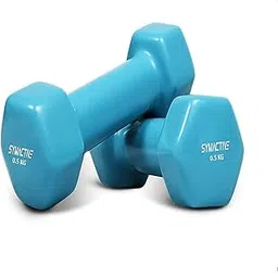 Amazon Brand - Symactive Vinyl Coated Dumbbell for Gym Exercises, Set of 2, 0.5 kg image 1