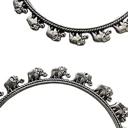 Women's Alloy Stylish Latest Elephant Design Bangles (Silver)-picture-15