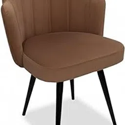 ACTIVA Crown Upholstered Chair with Stylish Backrest Design| Upholstered Fabric with Designed Backrest|Ergonomic Chair for Living Room/Dining Room/Study/Home/Office (Caramel)-picture-22