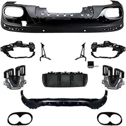 Compatible With Mercedes Glb X247 2020-2021 Glb35 Glb45 Amg Rear Diffuser Lip Splitter Skirts Flag Spoiler With Exhaust Tips Glossy Black Zst-279 Gb-picture-41