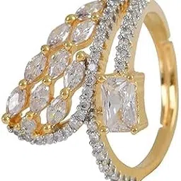 sayda jewels Sayda Gold-Plated Adjustable Finger Ring for Women Perfect For Gifting-picture-29
