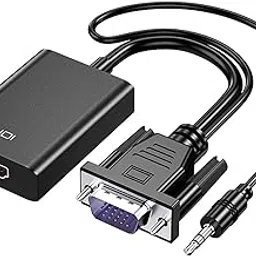 DooBuy VGA to HDMI Adapter VGA to HDMI Converter VGA Male to HDMI Female with 3.5MM Audio Jack Full HD 1080P for Connecting Monitor PC Laptop Computer HDTV Projector DVD Large Screen Office Meeting-picture-18