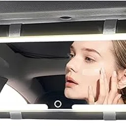 Lovelyduo Rechargeable Car Sun Visor Vanity Mirror with LED Lights – 3 Color Modes, Dimmable Touch Control, Memory Function & Universal Clip Design for Makeup, Grooming & Travel (Pack of 1)-picture-11