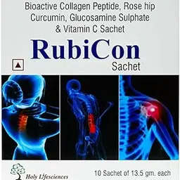 RUBICON SACHET - Bioactive Collagen Peptide, Rose hip Curcumin, Glucosamine Sulphate & Vitamin C Sachet (20 Sachet of 13.5 gm_Each)-picture-27