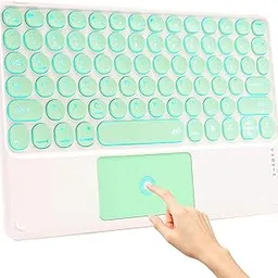 CONCEPT KART Bluetooth Wireless Touchpad Keyboard with LED Backlit| Silent Keys| Ultra-Slim Multi-Device Keyboard for ipad Tablet, Android, Windows, Mac, Laptop image 1