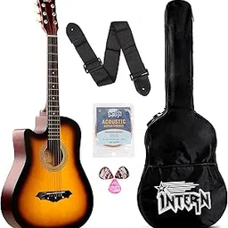 Intern INT-38C-L-SB Left Hand Acoustic Guitar Kit, With Bag, Strings, Pick And Strap (Sunburst)-picture-17