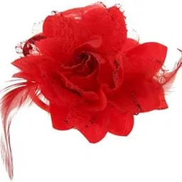 Merishopp Beautiful Wedding Bride Bridesmaids Hand Wrist Flower with Feather Red|1X Wrist Flower| Flowers, Petals & Garlands| Wedding Supplies-image-44