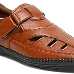 kosher Navy Faux Leather Roman Men's Casual Sandal-picture-27