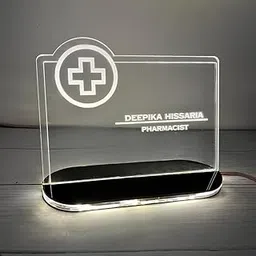 3D Illusion Lamp | Customized Gift for Doctor | 3D Illusion Lamp Gift For Couples | Warmwhite Acrylic Night lamp Perfect for Doctors, Office Desk, Advocate (Pharmacy)-image-9