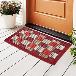 Kuber Industries Cushion Entrance Door Mats for Home | Polyester Anti-Slip Washable Foot Mat for Home Bedroom & Kitchen - Maroon-image-86