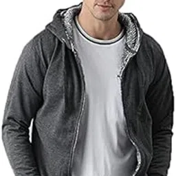 adbucks Winter Wear Jacket Inside Full Black & White Fur & Made by Rich Cotton Fabric with Hoodies for Mens-picture-13