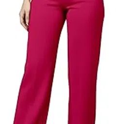 valley Cotton Blend Bootcut Parallel Trouser Pants for Women Regular Fit, Side Pocket, Front Fly Zip Bellbottom Straight Pants for Womens-picture-46