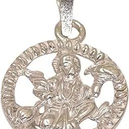 sahiba gems Silver/Chandi Lord Bajrang Bali Hanuman Ji Round Shape Pendant (Hanuman Ji Locket)-picture-45