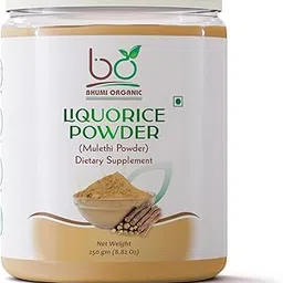 Bhumi Organic Liquorice/Mulethi Root Powder (250 Grams) | Yashtimadhu Powder For Health, Skin and Hair Care | Natural | Edible | Atimadhuram Podi/Athimadhura Hittu image 1