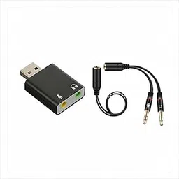 Meshiv USB External Sound Card with 3.5mm Headset Splitter Cable | Plug & Play USB Audio Adapter for Mic & Headphone | Compatible with Laptop, PC, Mac & PS4 – HiFi 7.1 Channel Sound-image-3