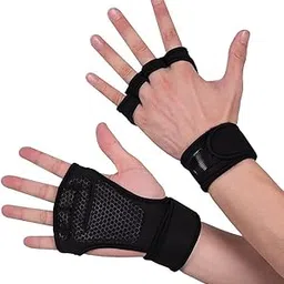 BAGILO Men and Women Gym Workout Gloves Wrist Band Support for Weight Lifting/Exercise/Fitness Training and Workout (XL) image 1