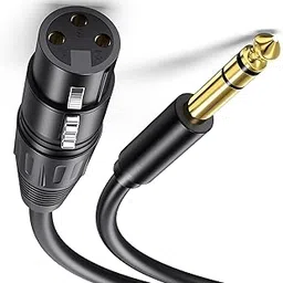 [ 150 CM ] XLR Female to 6.35mm Stereo Cable, XLR Female to 1/4 Inch (6.35mm) Stereo Balanced Microphone Cable, Female XLR to 1/4'' TRS Cable, 1/4 Inch (6.35mm) TRS to XLR Female (1.5 Meter)-picture-10