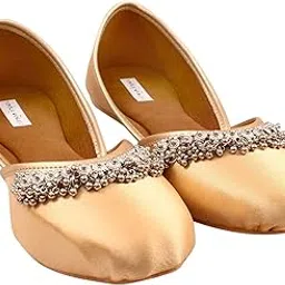 miraya impex Miraya Traditional Gold Punjabi Mojaris Ethnic Shoes for Women-picture-41