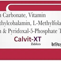 Calvit XT Tablets – Calcium, Vitamin B12, B3, B6 & L-Methylfolate for Bone & Nerve Health – (30 Tablets)-picture-19