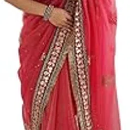 wonaari Banarasi Crush Pure Fabric Saree | Heavy Jari Thread & 3mm Sequins Embroidered Butta with Diamond Work | Fancy Lace Border | Fully Unstitched Mono Diamond Silk Blouse-picture-13