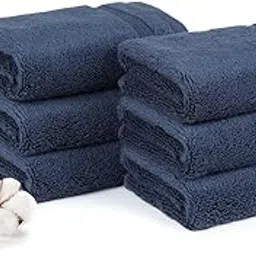 MYTRIDENT Finesse 6 Piece Face Towels, 625 GSM, 100% Cotton, Navy-picture-39