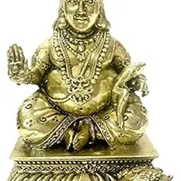 Vastu Vardan 3 Inch Brass Lord Kubera Idol | Kuber Ji Sitting Statue | Hindu God of Wealth | Vastu & Feng Shui Item | Home & Office Decor | Pooja Idol | Brass Kuber Murti | Spiritual & Gifting Idol-picture-11