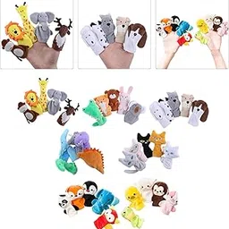 Merishopp 5Pcs Finger Puppets Cloth Plush Doll Baby Cartoon Animals Toys-image-2