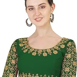 pujia mills Women's Embroidery Handwork Heavy Sleeves Readymade Blouse-picture-25
