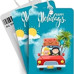 Brandian Luggage Tags and Bag Tags, Happy Holidays Stand Out in The Terminal Our Travel Tags for Luggage Combine Functionality and Fashion with Silicone Band (Multicolour) image 1