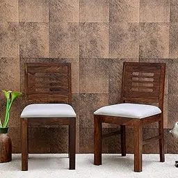 MoonWooden Sheesham Wood Dining 2 Chairs with Cushioned for Home Dining Room Hotel Solid Wooden Furniture (Set of 2, Walnut Finish)-picture-46