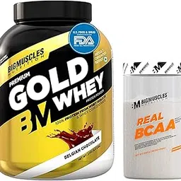 Bigmuscles Nutrition Premium Gold Whey 2Kg Whey Protein Isolate Blend |USA FDA REGD. BRAND | 25g Protein Per Serving [Belgian chocolate] & Real BCAA [90 Servings, Blueberry]-picture-24