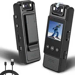 1.3in Screen Body Camera, Sport Worn Camcorder, 1200mAh Portable Cam, 1080P Mini Wearable Camera with Fill Light, 180° Rotatable Lens for Outdoor Police Law Enforcement up to128GB (Card Not Included)-picture-11