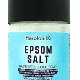 HerbtoniQ Epsom Bath Salt Crystal Granules, For Muscle Relief, Pain Relief, Skin Care, Scrub, Exfoliation, Foot Soak, Plant Care, Versatile Uses | 1 Kilogram (1kg)-picture-21
