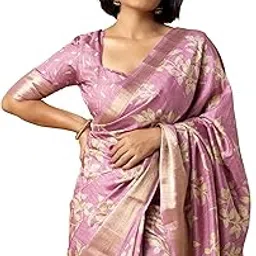mirchi fashion Women's Cotton Silk Blend Printed Saree with Blouse Piece-picture-17