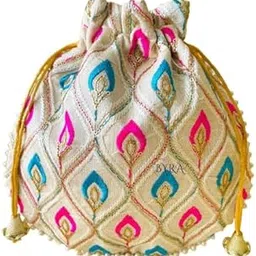 byra Women Peacock Feather Potli Bag, Gifting Wedding Favors for Brides-picture-40