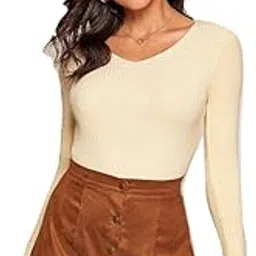 mystify Ladies V-Neck Sweater, Fashion Spring and Autumn Thin Knit Pullover, Solid Color, Slim, Warm, Soft, Stretch Basic Top, Elegant Casual Street Sweater-picture-46